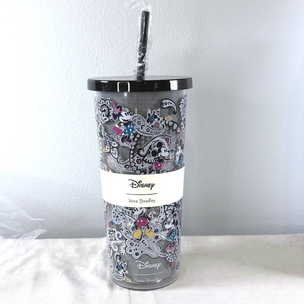Disney Vera Bradley Mickey Mouse Piccadilly Paisley Tumbler 24oz 28226-16951 NEW
